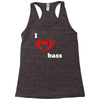 i love heart bass guitar music Racerback Tank
