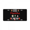 first grade christmas crew License Plate