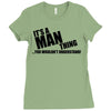 man thing Ladies Fitted T-Shirt
