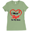niece i wear a red heart ribbon Ladies Fitted T-Shirt