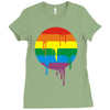 rainbow colored stripes dot running splashes Ladies Fitted T-Shirt