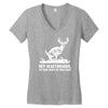 buck wear food poops Women's V-Neck T-Shirt