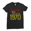 awesome since november 1970 Ladies Fitted T-Shirt