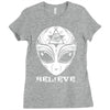 alien believe Ladies Fitted T-Shirt