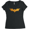 Batman Gold Logo Women's Triblend Scoop T-shirt