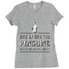 one by one penguins stealing Ladies Fitted T-Shirt