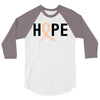 Hope Uterine Cancer Awareness 3/4 Sleeve Shirt