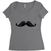 mustache Women's Triblend Scoop T-shirt