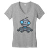 sad robot Women's V-Neck T-Shirt
