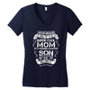 Super Cool Mom Of A Freaking Awesome Son Women's V-Neck T-Shirt