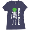ciderhead cider drinking skeleton and apple Ladies Fitted T-Shirt