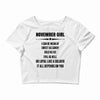 Super November Girl Crop Top
