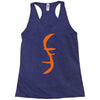 helix of heroes funny retro sci fi superhero symbol cool logo Racerback Tank
