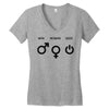man woman geek symbols Women's V-Neck T-Shirt