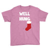 well hung endowed christmas stocking funny Youth Tee