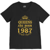 queens are born in 1987 V-Neck Tee