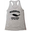 narwhal whale Racerback Tank