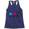 peace love wine Racerback Tank