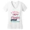 A July Girl Like A Flowers Women's V-Neck T-Shirt