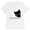 black cats rule V-Neck Tee