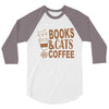 books and cats and coffee 3/4 Sleeve Shirt
