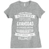 Super Cool Granddad Of A Freaking Awesome Granddaughter Ladies Fitted T-Shirt