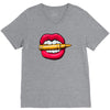 bullet in mouth V-Neck Tee