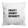 crazy angry hungry Throw Pillow