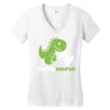 daddysaurus dinosaur dino Women's V-Neck T-Shirt