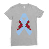 stomach cancer ribbon and rose Ladies Fitted T-Shirt