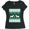 reindeer christmas ugly sweater Women's Triblend Scoop T-shirt