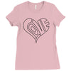 men's love heart outline valentine's day t shirt Ladies Fitted T-Shirt