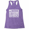 warning due to the rising cost of ammo Racerback Tank