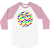 funny girly colorful patterns mustaches 3/4 Sleeve Shirt