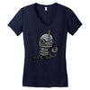 sad robot Women's V-Neck T-Shirt