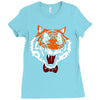 tiger bow tie Ladies Fitted T-Shirt