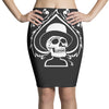 totenkopf zylinder skull pik poker ace topper bike mc rock metal Pencil Skirts