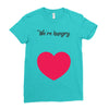 We're Hungry with Heart Ladies Fitted T-Shirt