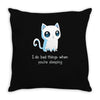 bad kitty Throw Pillow