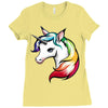 rainbow unicorn Ladies Fitted T-Shirt