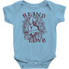 blind love fire heart Baby Onesie
