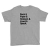 rock paper scissors lizard spock big bang theory geek nerd gift t shir Youth Tee