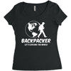 Backpacker Let's Explore The World Women's Triblend Scoop T-shirt