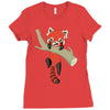 red panda Ladies Fitted T-Shirt