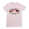 September Peeking Out Asian Baby Girl Ladies Fitted T-Shirt