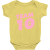 team 10 light pink Baby Onesie
