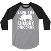 save the chubby unicorns 3/4 Sleeve Shirt