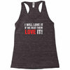 i will love it if we beat them Racerback Tank