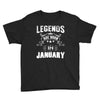 Legends Are Born In January Youth Tee