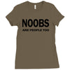 noobs are people too t shirt x large funny nerdy geek cod halo cool ga Ladies Fitted T-Shirt